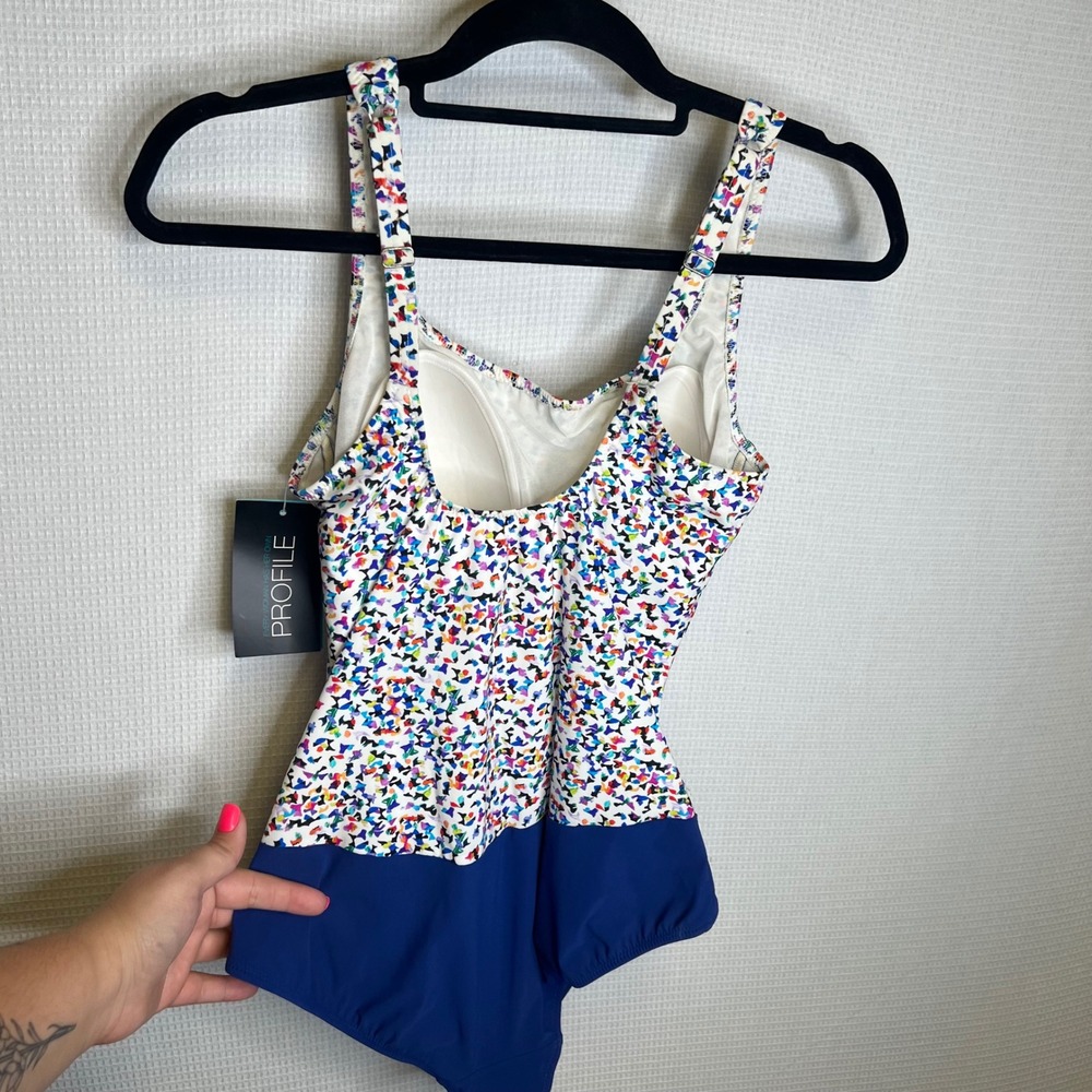 Profile by Gottex Womens Multicolor Confetti One Piece Swimsuit Size 12 NEW - Picture 2 of 8